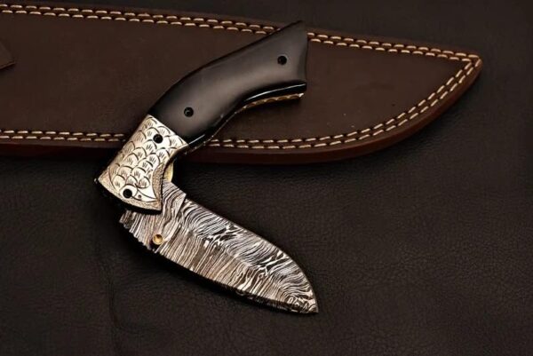 Handmade Zebra Design Folding Knife