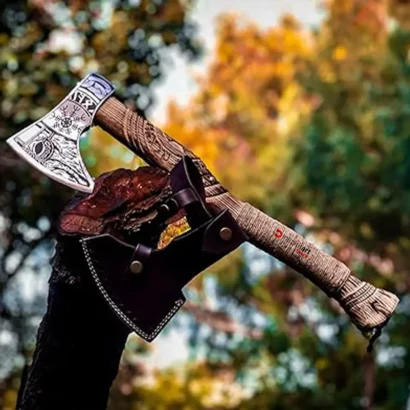 Outside image of Viking Inspired Rosewood Hand Forged Bearded Axe